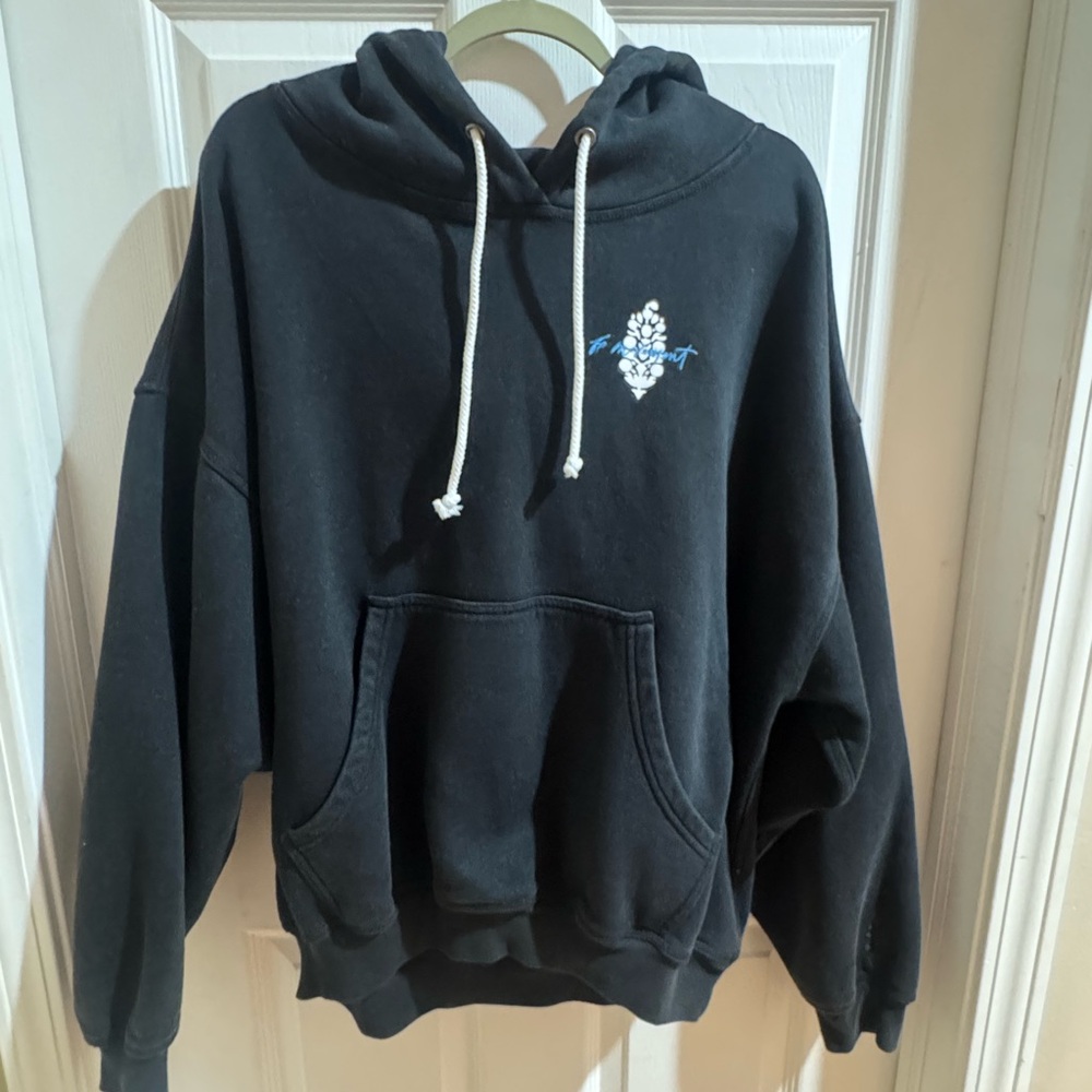 FP Movement by Free People Black Hoodie with White Drawstrings